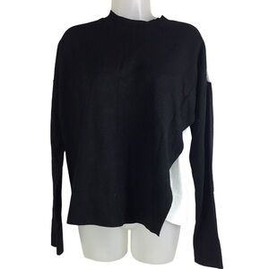 & Other Stories Mock Neck Black & White Sweater Side Wrap Women’s Small